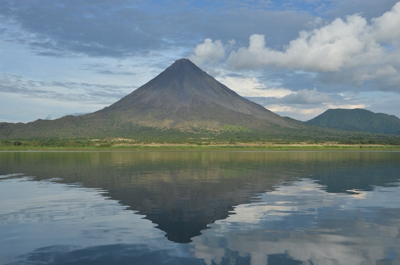 Arenal Volcano reflected in Lake Arenal, Costa Rica